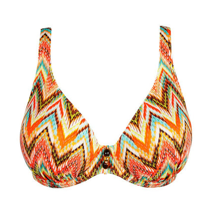 Prima Donna Swim halb unterlegter Bikini Tiefdekoll Tubou ikat summer