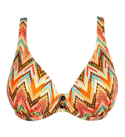 Prima Donna Swim halb unterlegter Bikini Tiefdekoll Tubou ikat summer