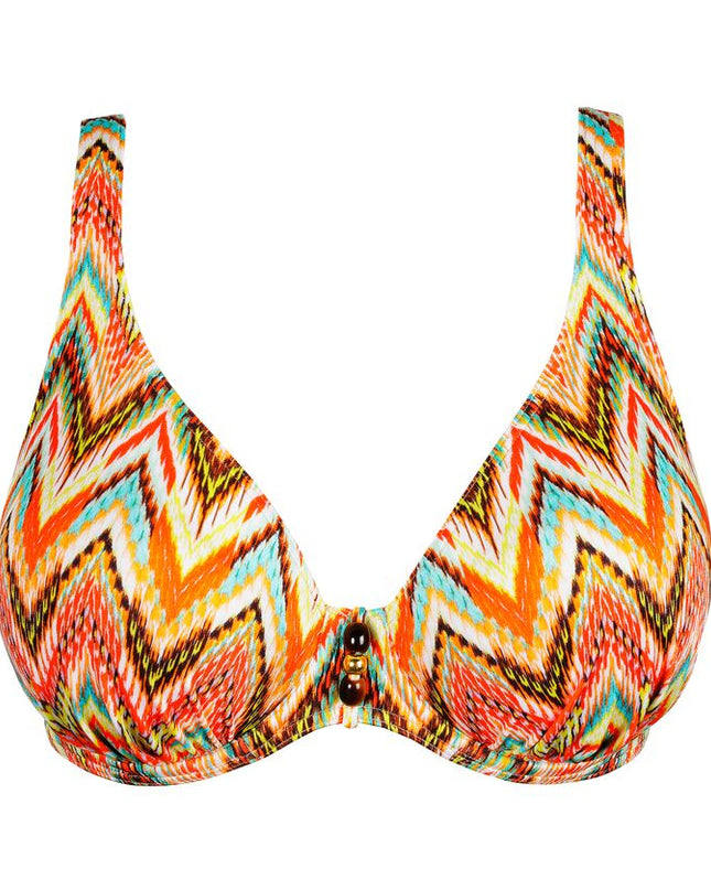 Prima Donna Swim halb unterlegter Bikini Tiefdekoll Tubou ikat summer