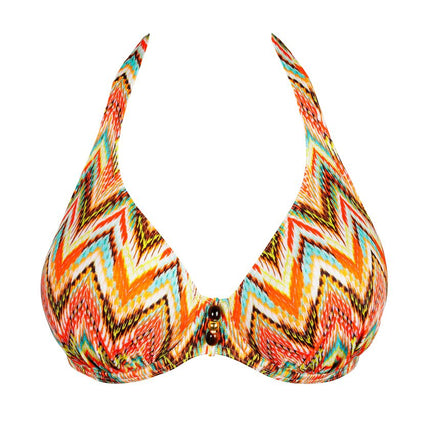 Prima Donna Swim halb unterlegter Bikini Tiefdekoll Tubou ikat summer