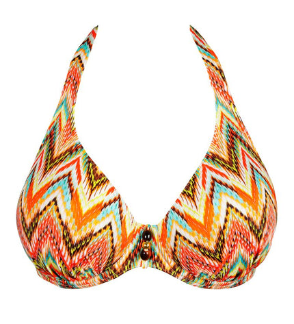 Prima Donna Swim halb unterlegter Bikini Tiefdekoll Tubou ikat summer