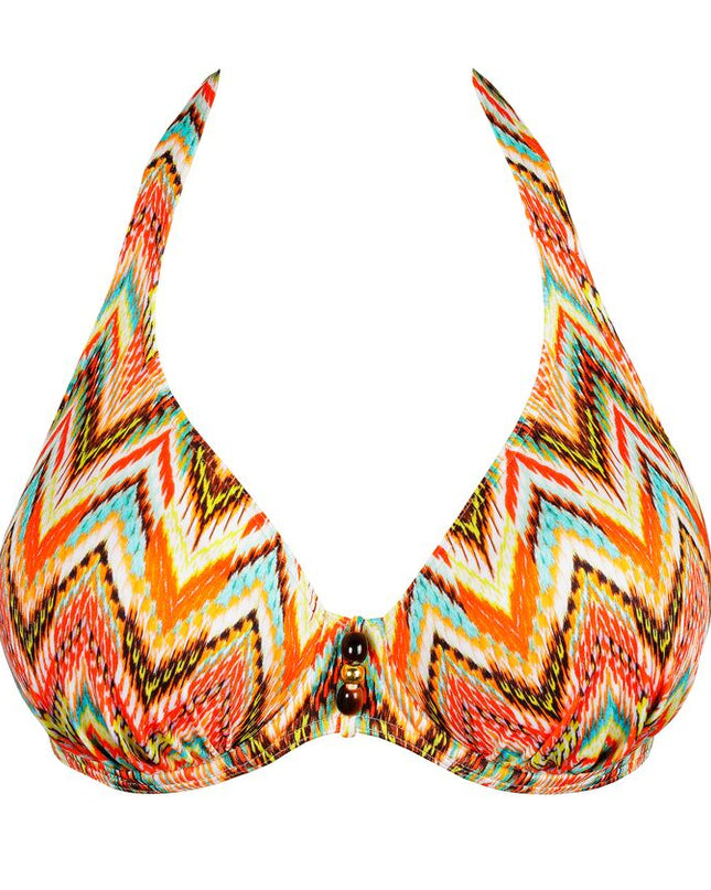 Prima Donna Swim halb unterlegter Bikini Tiefdekoll Tubou ikat summer