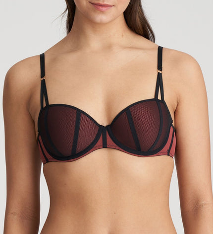75 D / 80 C / 85 C / 85 D / Marie Jo unterlegter Balconette BH Fezz italianbrown