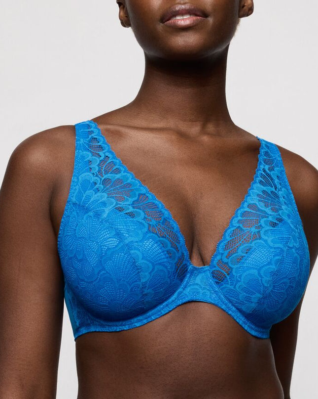 Prima Donna Twist halb Unterlegter BH Tiefdekolletiert Mocuto blu china