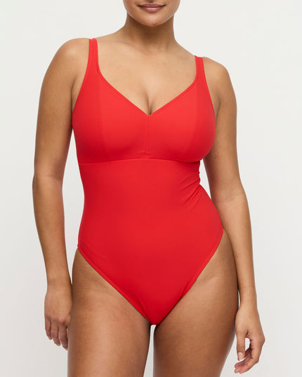 Prima Donna Swim Tiefdekolletierter Badeanzug ohne Bügel Aswan fiesta red