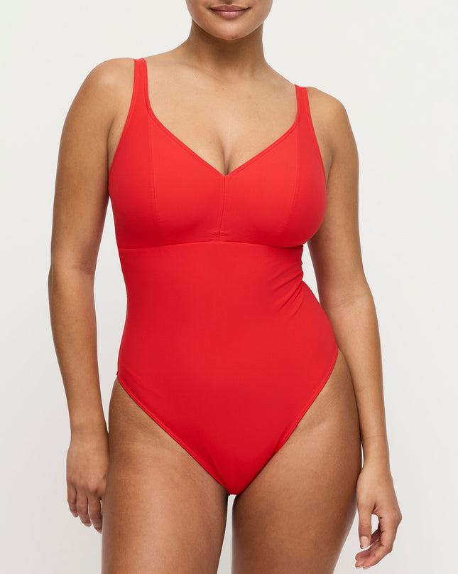 Prima Donna Swim Tiefdekolletierter Badeanzug ohne Bügel Aswan fiesta red