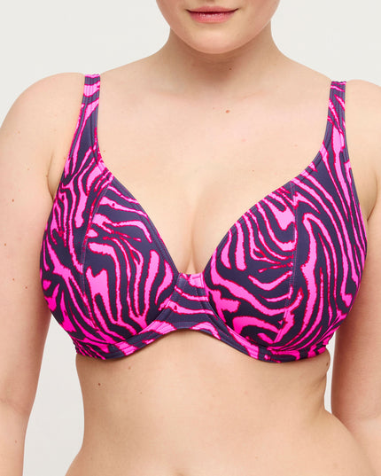 Prima Donna Swim unterlegtes Bikini-Top Tiefdekoll Malabo hot pink zebra