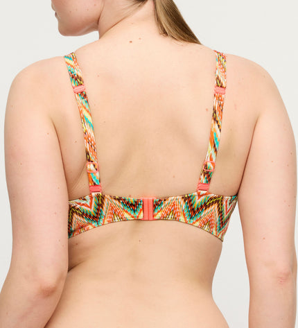 Prima Donna Swim halb unterlegter Bikini Tiefdekoll Tubou ikat summer