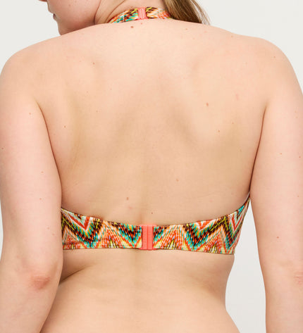 Prima Donna Swim halb unterlegter Bikini Tiefdekoll Tubou ikat summer
