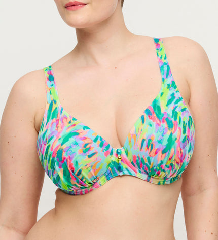 Prima Donna Swim halb unterlegter Bikini Tiefdekoll Douala impressionist summer