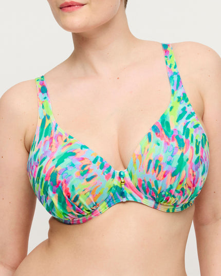 Prima Donna Swim halb unterlegter Bikini Tiefdekoll Douala impressionist summer