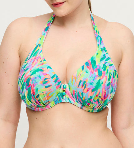 Prima Donna Swim halb unterlegter Bikini Tiefdekoll Douala impressionist summer