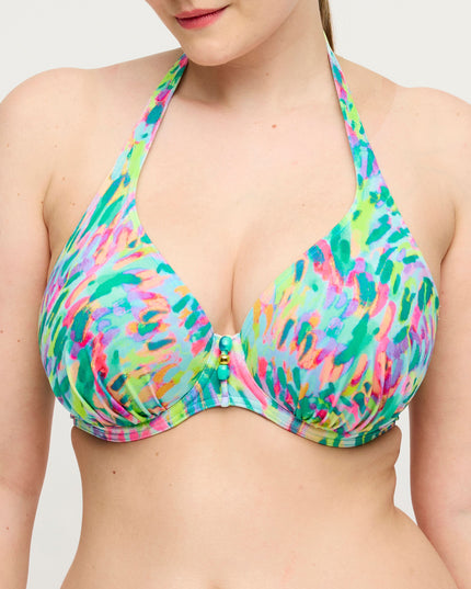 Prima Donna Swim halb unterlegter Bikini Tiefdekoll Douala impressionist summer